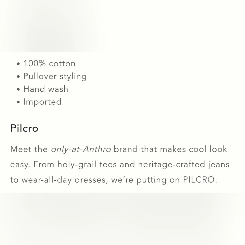 Pilcro Anthropologie Cotton Seamed Top, Turquoise, XXS/XS - Picture 4 of 10